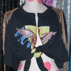 Reworked vintage graphic bling t shirt